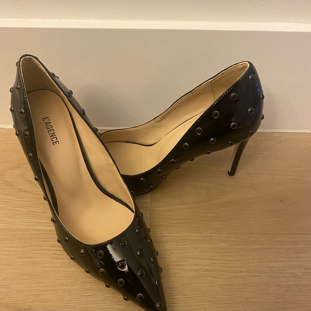 L'AGENCE Black Studded Heels